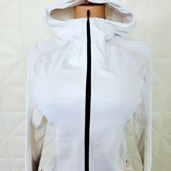 Lululemon Women's White Black Cross Chill Full-Zip Sports Performance Jacket 4 - Picture 3 of 10